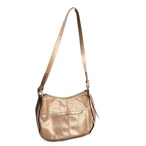 ▶️ HOBO INTERNATIONAL ◀️ Taupe Leather Adjustable Strap Crossbody / Shoulder Bag